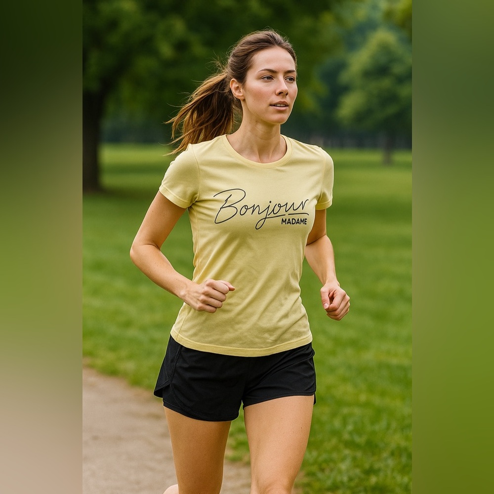 Bonjour Madame Light Yellow Short Sleeve Tee | Size S | Brand New (No Tag)